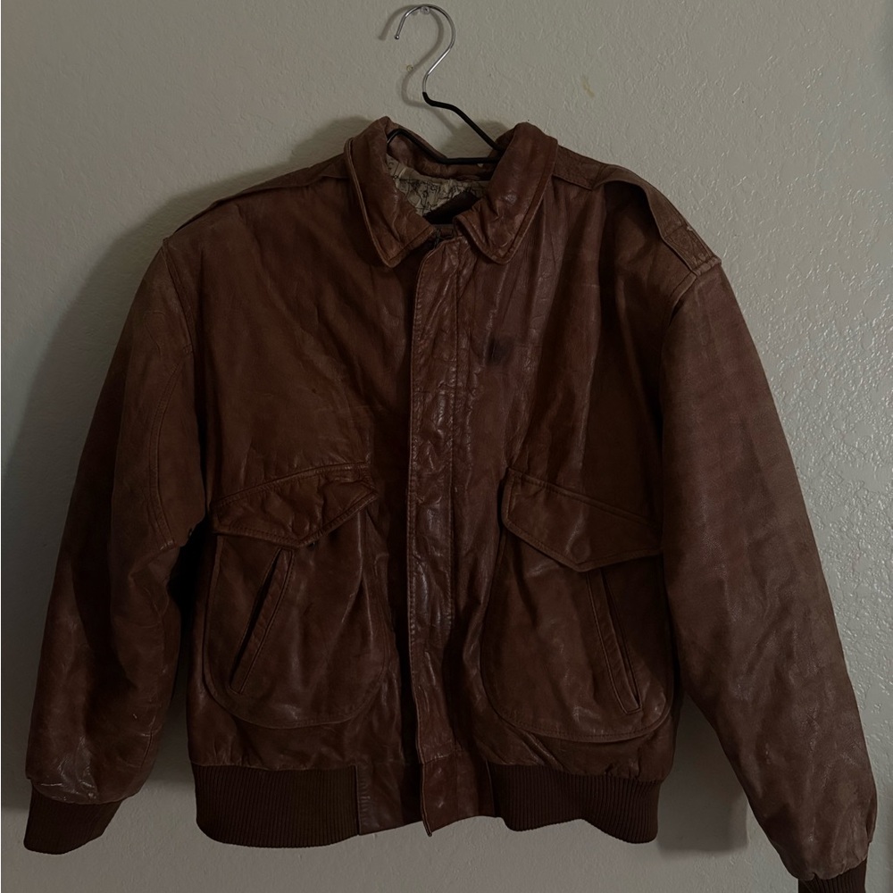 Bechamel Men's Dark Brown Leather Bomber Jacket